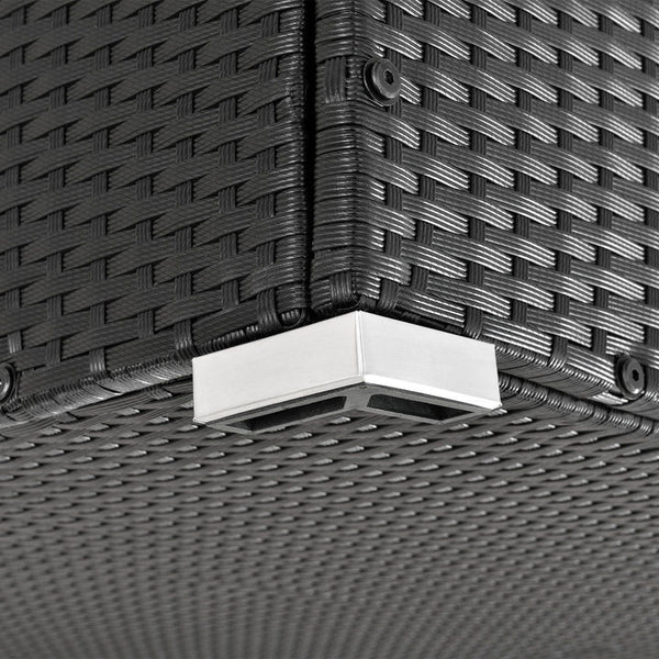 Polyrattan Auflagenbox Ikaria schwarz mit Deckel 950 Liter