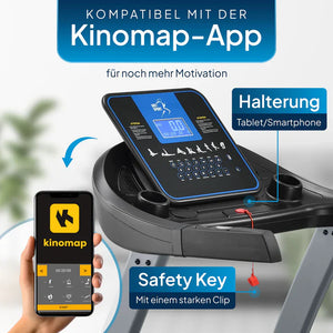 Laufband Speedrunner 7000 Kino-Map-Funktion, 22 km/h Geschwindigkeit & 48 Programmen