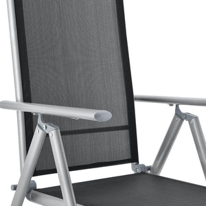 Aluminium Gartengarnitur Milano 7-teilig mit Tisch und 6 Stühlen silbergrau