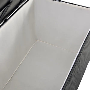 Polyrattan Auflagenbox Ikaria schwarz mit Deckel 950 Liter