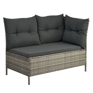 Polyrattan Lounge Manacor Gartenmöbel-Set Grau-meliert/Grau