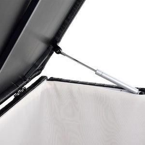 Polyrattan Auflagenbox Ikaria schwarz mit Deckel 950 Liter