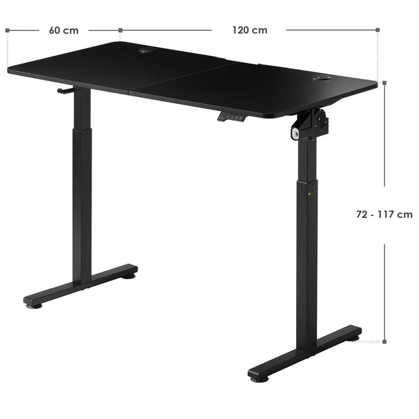Elektrisch verstellbarer Schreibtisch 120x60 cm Schwarz