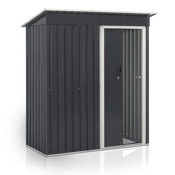 Geräteschuppen S anthrazit Gerätehaus aus Metall mit Pultdach