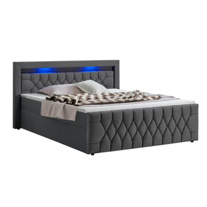 Boxspringbett Leona 180x200 cm - Grau