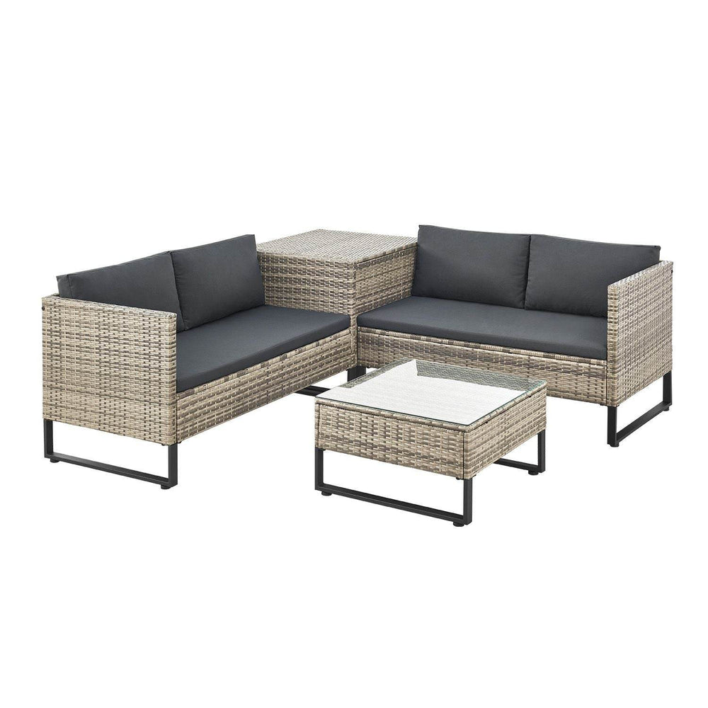 Modulare Polyrattan Lounge Santorini Grau-meliert