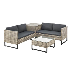 Modulare Polyrattan Lounge Santorini Grau-meliert