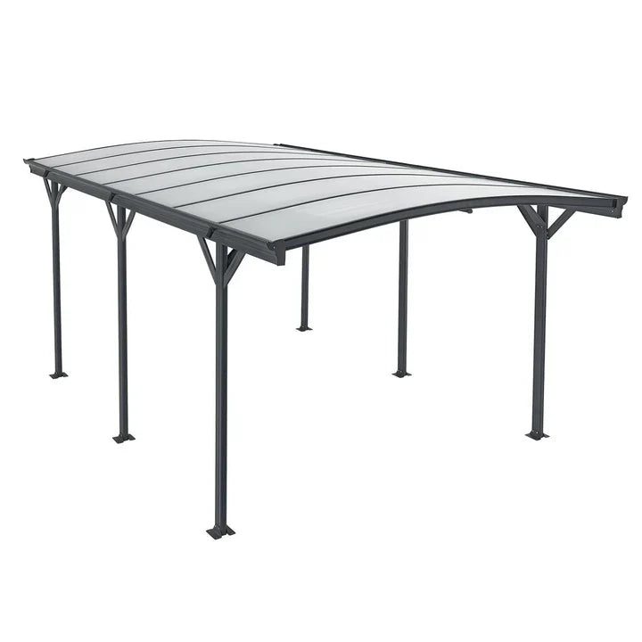Carport mit Bogendach Stellplatz 5 x 3 m in Dunkelgrau