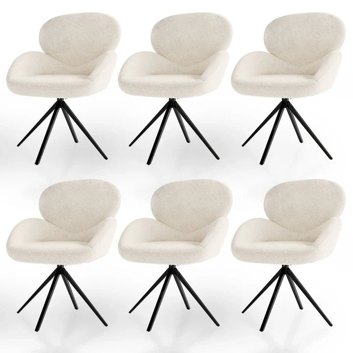 6er Esszimmerstuhl Drehstuhl Albano Creme