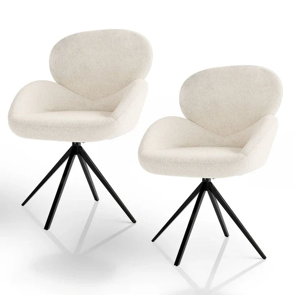 2er Esszimmerstuhl Drehstuhl Albano Creme