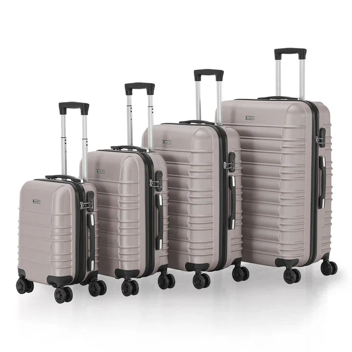 Hartschalen Kofferset Rom - Champagner 4-teiliges Set mit schlagfester ABS-Hartschale und 360° Rollen