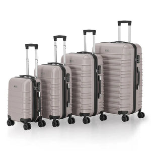 Hartschalen Kofferset Rom - Champagner 4-teiliges Set mit schlagfester ABS-Hartschale und 360° Rollen