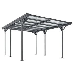 Carport mit Flachdach 5 x 3 m in Dunkelgrau