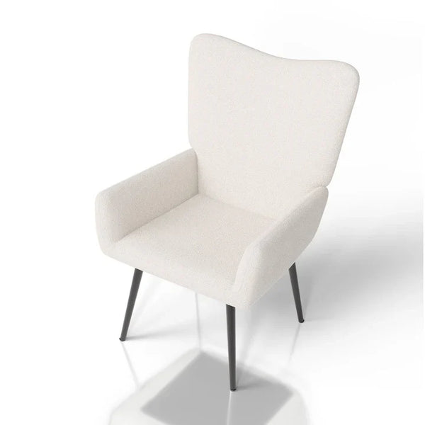 Ohrensessel Relaxsessel skandinavischen Design Bouclé Beige