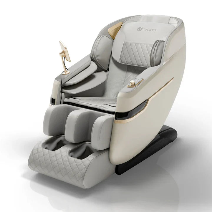Massagesessel Naxos Bluetooth & Heizung Weiss Hellgrau