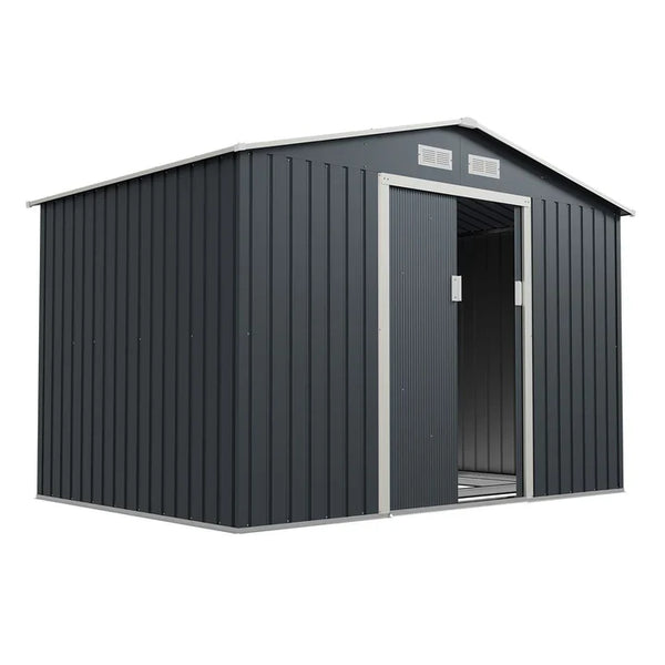 Metall Geräteschuppen Gerätehaus XL mit Satteldach in anthrazit