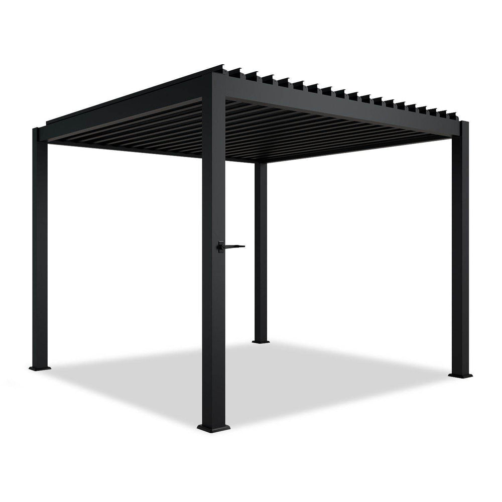 Pergola Lamellendach Tahiti 3x3 m mit verstellbaren Lamellen Anthrazit