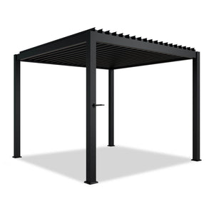 Pergola Lamellendach Tahiti 3x3 m mit verstellbaren Lamellen Anthrazit