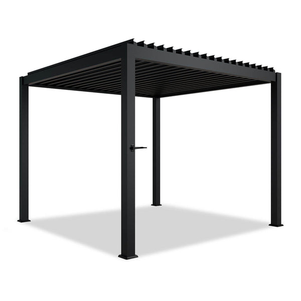 Pergola Lamellendach Tahiti 3x3 m mit verstellbaren Lamellen Anthrazit