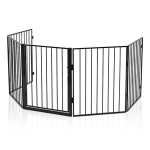 Metall Kaminschutzgitter 300 cm mit Tür und Befestigungsmaterial