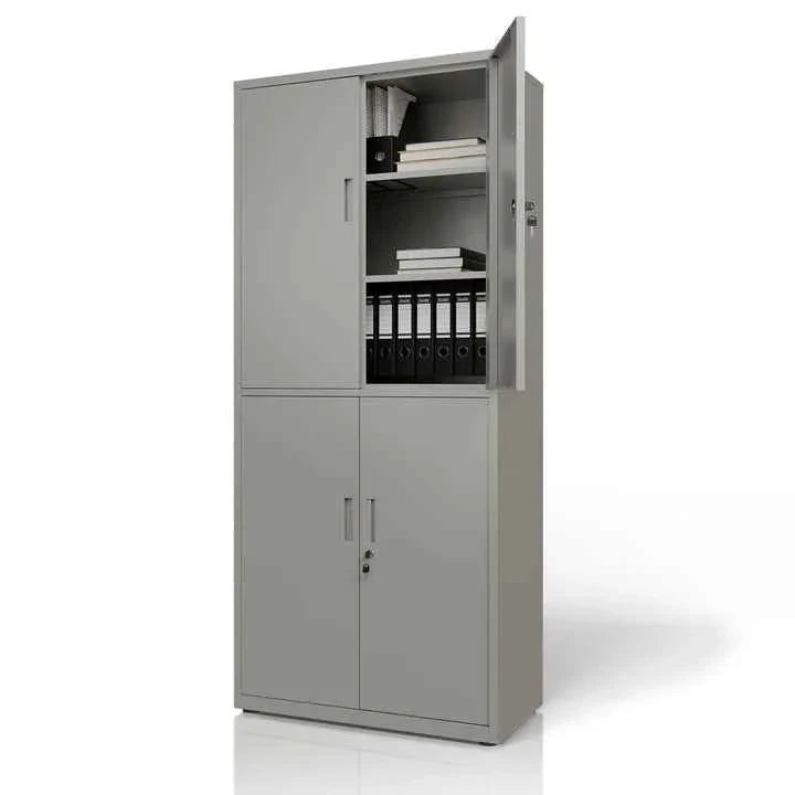 Aktenschrank Büroschrank aus Metall Hellgrau
