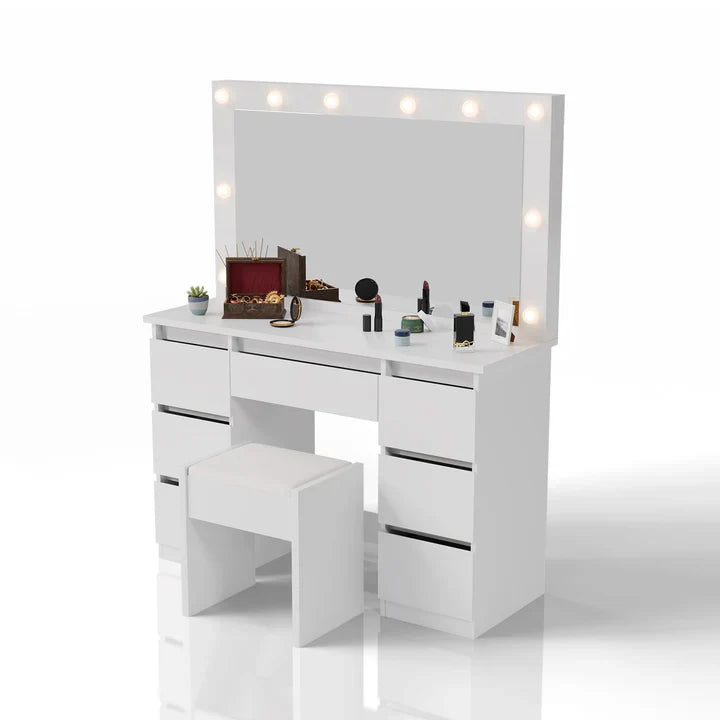 Schminktisch mit Spiegel Lilia mit Hocker Melly