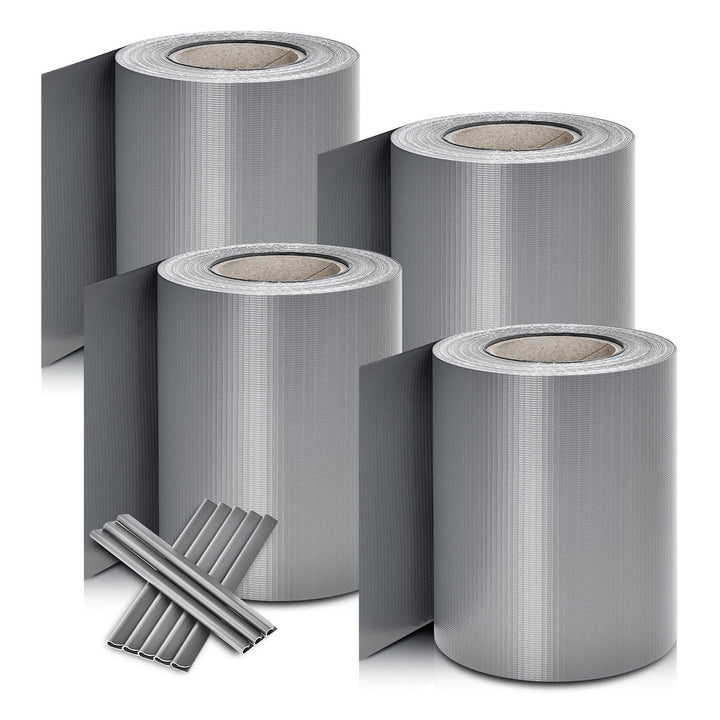 PVC Sichtschutzstreifen Zaunblende in hellgrau 4er Set