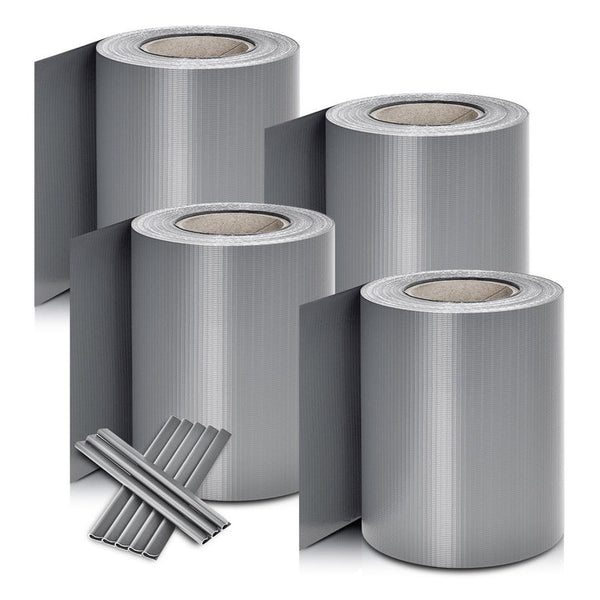 PVC Sichtschutzstreifen Zaunblende in hellgrau 4er Set