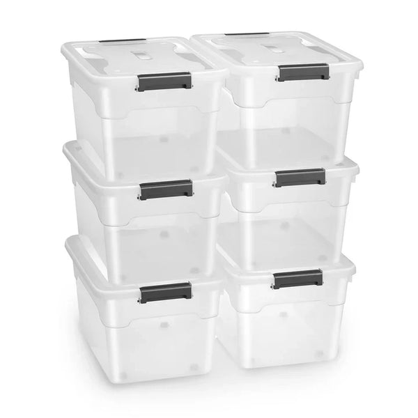 Aufbewahrungsbox 60 L mit Deckel 6er Set