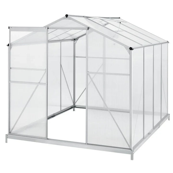Aluminium Gewächshaus GH250F1 4,75m² mit 1 Dachfenster inklusive Fundament