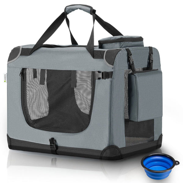 faltbare Hundetransportbox Lassie M Grau