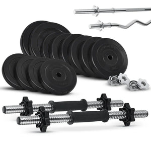 3in1 Hantelset 60kg Kurz-, Lang- und Curlhantel