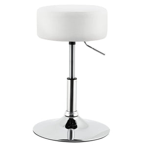Schminktisch-Hocker Höhenverstellbar Tonia Weiss-Silber