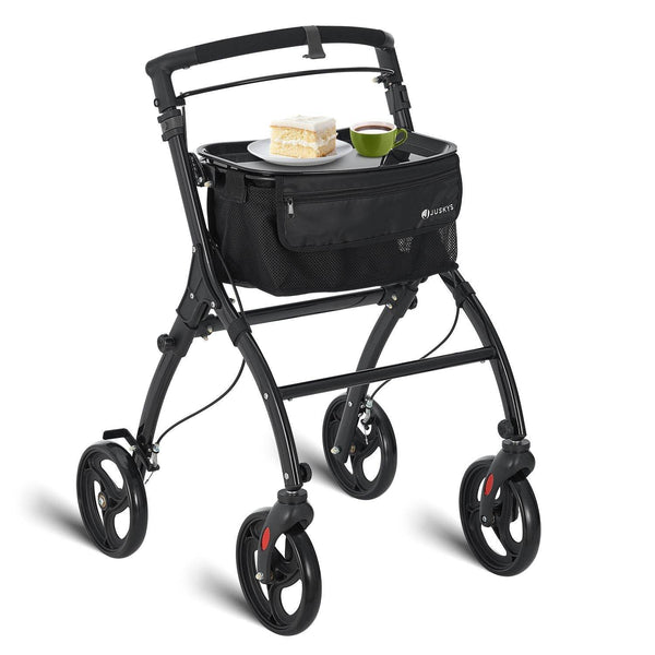 Aluminium Wohnungsrollator Aktiv - Schwarz