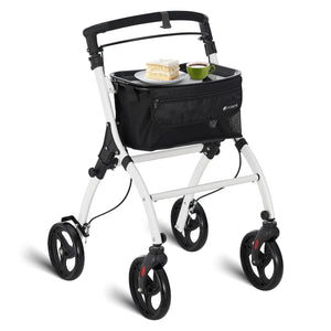 Aluminium Wohnungsrollator Aktiv - Weiss Schwarz