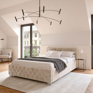 LED Polsterbett Nizza 120x200 cm Bettkasten Beige