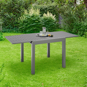 Alu Gartentisch Laki 70x70 cm ausziehbar - Anthrazit