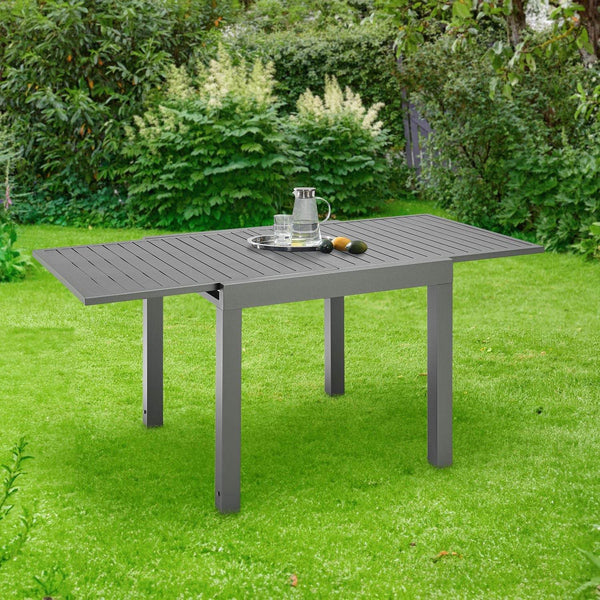 Alu Gartentisch Laki 70x70 cm ausziehbar - Anthrazit