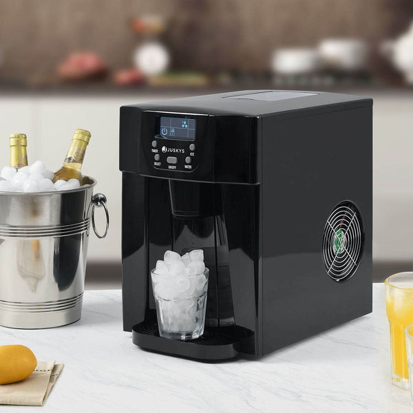 Eiswürfelmaschine PIM200L in schwarz mit Spender