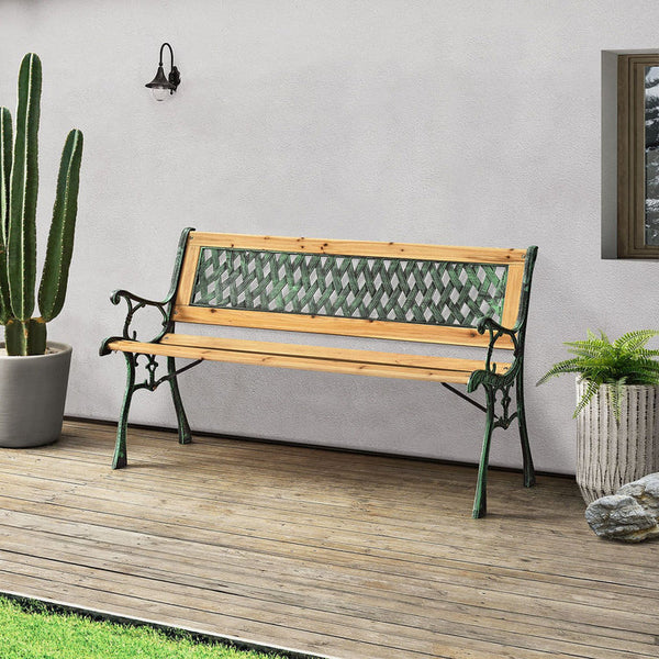 2 Sitzer Gartenbank Pisa aus lackiertem Holz und Gusseisen