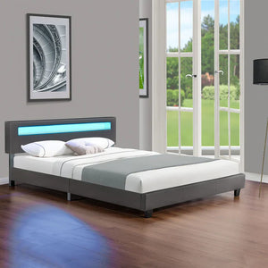 LED Polsterbett Paris 180x200 cm mit Lattenrost Dunkelgrau