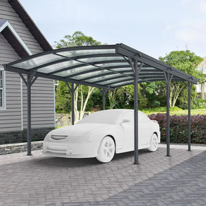 Carport mit Bogendach Stellplatz 5 x 3 m in Dunkelgrau