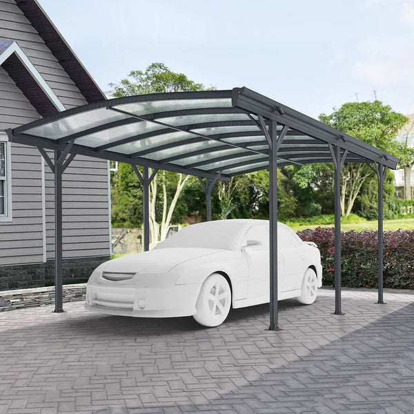 Carport mit Bogendach Stellplatz 5 x 3 m in Dunkelgrau