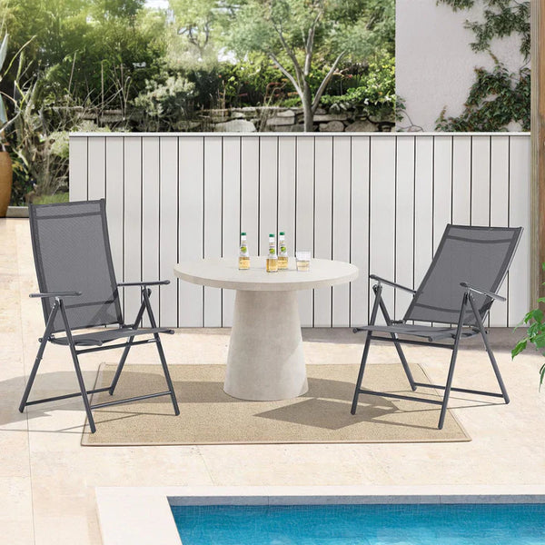 Gartenstuhl Calena 2er Set - 7-Fach verstellbare Rückenlehne - Anthrazit