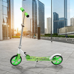 Cityroller Scooter mit XXL Rädern, Fußständer Hinterradreibungsbremse