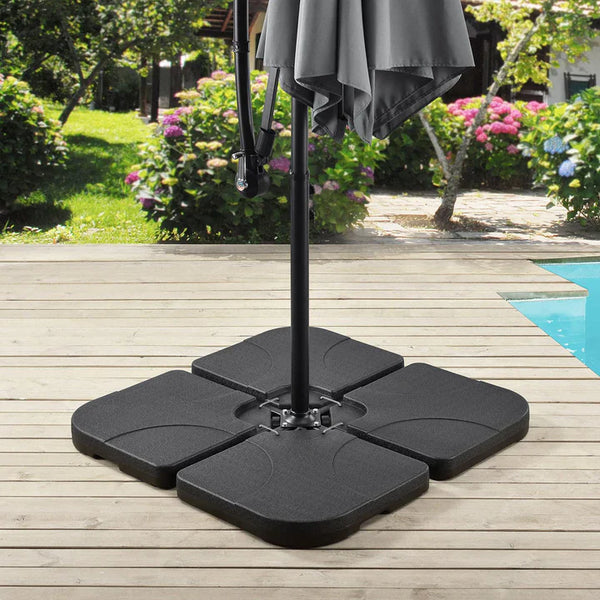 Schirmgewicht 4er Set Quad befüllbar bis 80kg aus HDPE schwarz