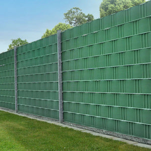 4er Set Doppelmattenzaun & Einzelmattenzaun Sichtschutz Grün