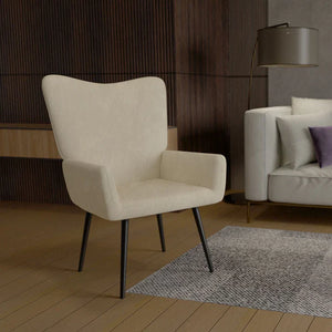 Ohrensessel Relaxsessel skandinavischen Design Cord Beige
