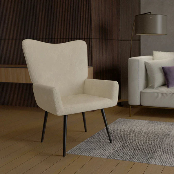 Ohrensessel Relaxsessel skandinavischen Design Cord Beige