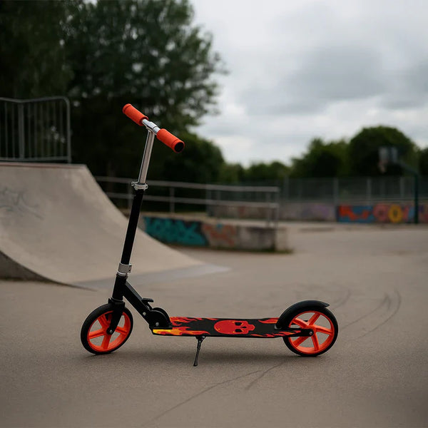 Scooter / Cityroller "Fire" schwarz / rot